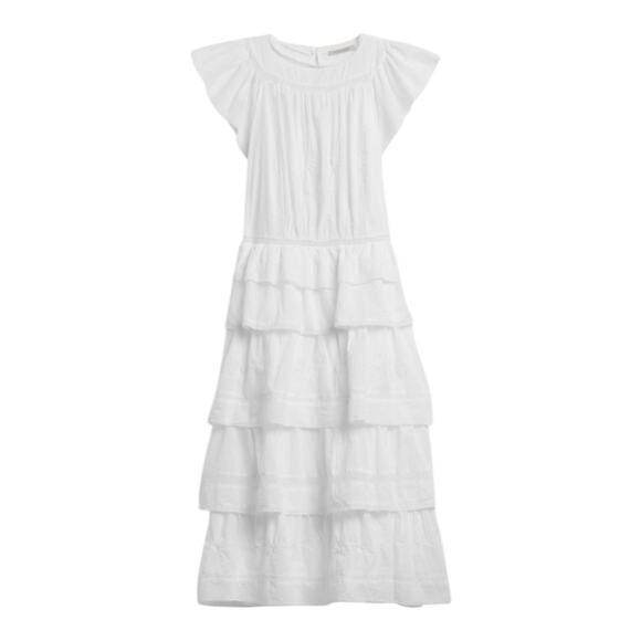 NWT Selene embroidered white maxi dress Banana Republic peaseant size medium - Picture 3 of 16